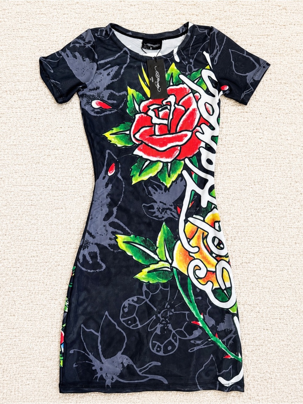 Ed Hardy Swim Mesh Bodycon Dress Size Medium